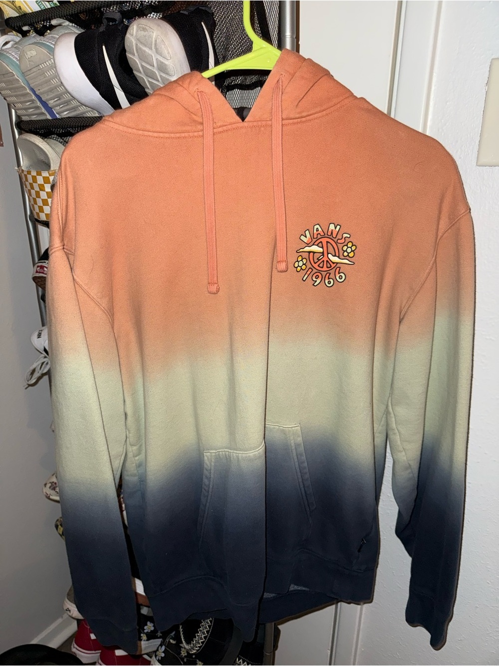 Vans 1966 Peach Cream Navy Dip-Dye Hoodie